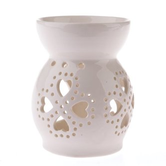 Porcelánová aromalampase srdíčky, bílá, 1/48