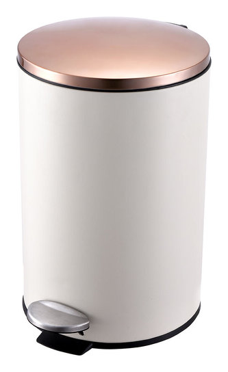 koš odpadkový nášlapný 5l kulatý kov.BÍ/MĚĎ, s vložkou PH