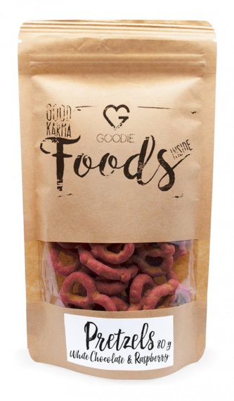 Preclíky v bílé čokoládě s malinami 80 g