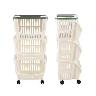 BAMA Regál pojízdný TIDY, barva bílá/zelená