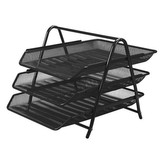 Drátěný stojan s 3 zásuvkami, černý