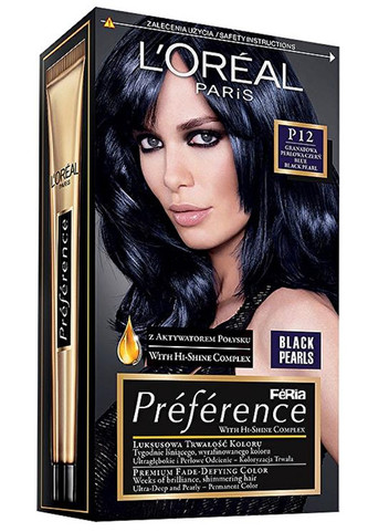 L´Oréal Paris Barva na vlasy Préférence Black Pearls Barva na vlasy Préférence Black Pearls - Odstín P12 Black Blue woman