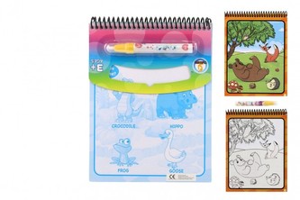 Kouzelné malování vodou s tužkou zvířátka v sáčku  17x23x2cm Kouzelné malování vodou s tužkou zvířátka v sáčku  17x23x2cm