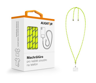 UNI šňůrka Aligator Machršňůra pro mob. tel., neon žlutá