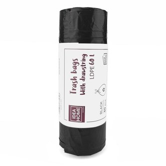 Worki z taśmą ściągającą 60l czarne 40szt