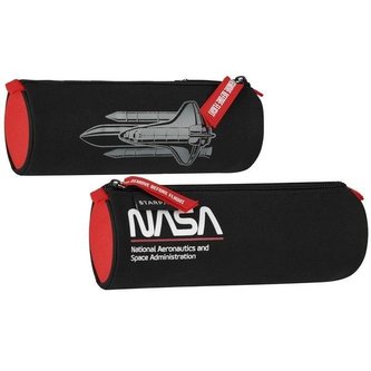 Piórnik tuba 1 zamek NASA czarny