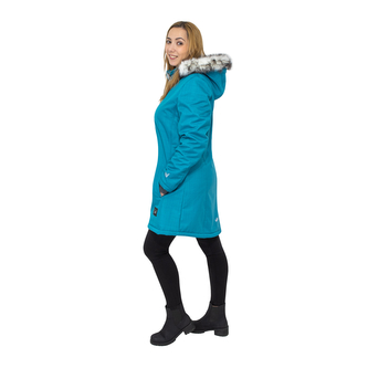 Dámský zimní softshellový kabát s beránkem Petrol; Barva: petrolejová; Velikost: XS