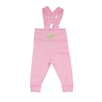 Rostoucí žebrované kalhoty s laclem Color Pink; Barva: růžová; Velikost: 68 - 74