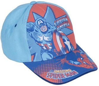 Dětská kšiltovka Marvel: Captain America a Spiderman (obvod 53 cm)