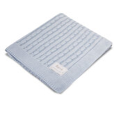 EWA 729002 Kocyk  bambus jasno niebieski warkocz