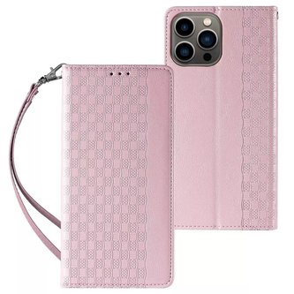 Magnet Strap Case Case pro iPhone 13 Pro Max Pouch Wallet Mini Lanyard Pendant Pink