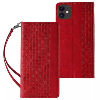 Magnet Strap Case Case pro iPhone 13 Pouch Wallet Mini Lanyard Pendant Red