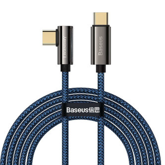 Baseus Legend Series USB-C na USB-C úhlový kabel, PD, 100W, 2m (modrý)