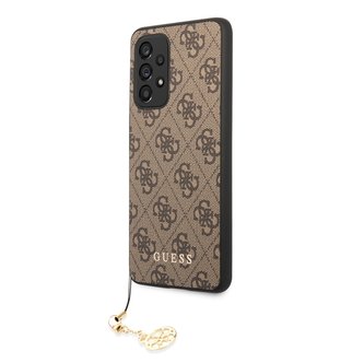 Guess 4G Charms Zadní Kryt pro Samsung Galaxy A53 5G Brown