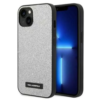 Karl Lagerfeld KLHCP14MG2ELS ochranné pouzdro na telefon pro Apple iPhone 14 Plus 6,7" pevné pouzdro stříbrné/stříbrné Glitter Plaque Logo