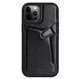 Kožené pouzdro Nillkin Aoge Flexibilní pancéřované originální kožené pouzdro s kapsou iPhone 12 mini černý
