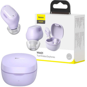 Baseus Encok WM01 TWS bezdrátová sluchátka Violet