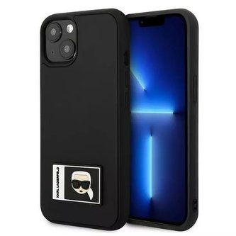 Ochranné pouzdro na telefon Karl Lagerfeld KLHCP13S3DKPK pro Apple iPhone 13 Mini 5,4" černo/černé pevné pouzdro Ikonik Patch