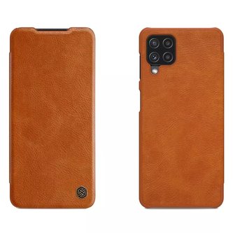 Kožené pouzdro Nillkin Qin pro Samsung Galaxy A22 4G hnědé