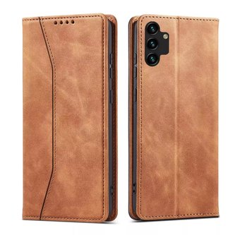 Magnet Fancy Case Case For Samsung Galaxy A13 5G Pouch Wallet Card Holder Brown