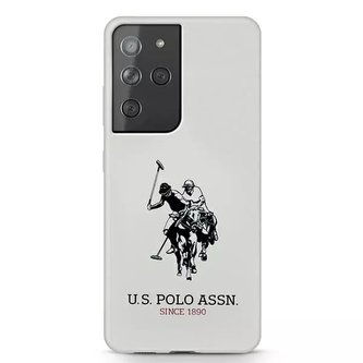 Silikonové pouzdro na telefon US Polo Logo pro Samsung Galaxy S21 Ultra bílé/bílé