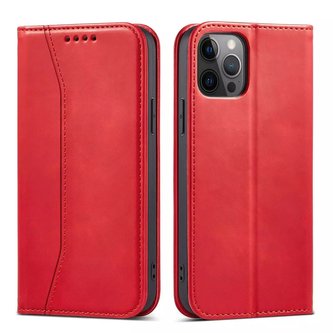 Magnet Fancy Case Case pro iPhone 12 Pro Pouch Card Wallet Card Stand Red