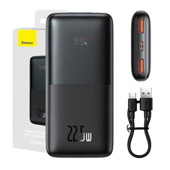 Powerbanka Baseus Bipow Pro 10000mAh, 2xUSB, USB-C, 22,5W (černá)