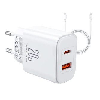 Charger Joyroom JR-TCF05 Flash, 20W + C to L Cable 1m (White)