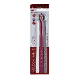 Swissdent Zubní kartáček Whitening Trio Soft 2 + 1 ZDARMA (bílý + růžový + šedý) unisex