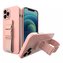 Pouzdro na lano Gelové pouzdro s řetízkem taška na šňůrku na krk iPhone 12 Pro Max růžová