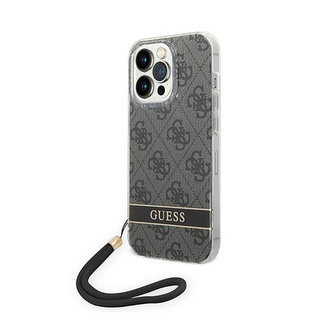 Guess 4G Print Cord - pouzdro pro iPhone 14 Pro Max (černé)
