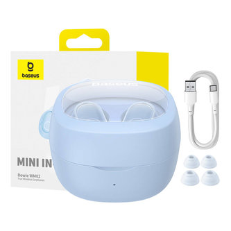 Bezdrátová sluchátka Baseus Bowie WM02 TWS, Bluetooth 5.0 (modrá) OS