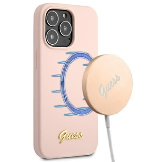 Silikonové pouzdro Guess - iPhone 12 / iPhone 12 Pro (růžové)