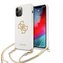 Guess GUHCP12MLSC4GWH iPhone 12/12 Pro 6,1" bílé/bílé pevné pouzdro 4G Gold Chain Collection