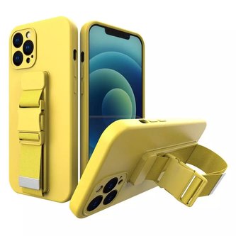 Pouzdro na lano Gelové pouzdro s řetízkem na šňůrku taška na šňůrku na iPhone 11 Pro žlutá