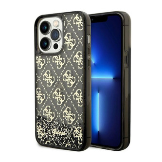 Guess Liquid Glitter Transculent 4G - pouzdro pro iPhone 14 Pro Max (černé)