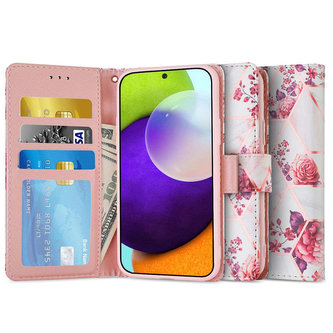 Etui portfel Wallet pro Samsung Galaxy A52 / A52S Floral Rose