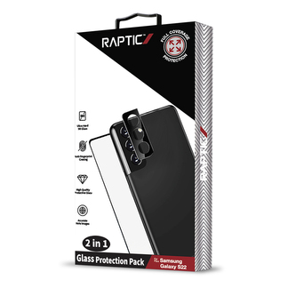 Raptic Glass 2 in 1 bunle Kit pro Samsung Galaxy S22 (Screen protector + Camera Lens protector)