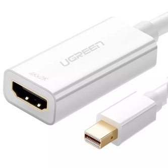 Kabelový adaptér UGREEN FHD (1080p) HDMI (samice) - Mini DisplayPort (samec - Thunderbolt 2.0) bílý (MD112 10460)