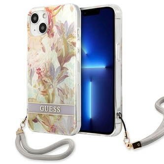 Guess Flower Cord - kryt pro iPhone 13 mini (fialový)