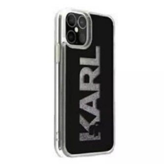 Karl Lagerfeld KLHCP12LKLMLBK iPhone 12 Pro Max 6,7" černý/černý pevný obal Karl Logo Glitter