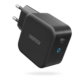 Nabíječka Choetech GaN USB Typ C 60W Napájení USB Typ C - Kabel USB Typ C 1,8 m černý (Q6006)