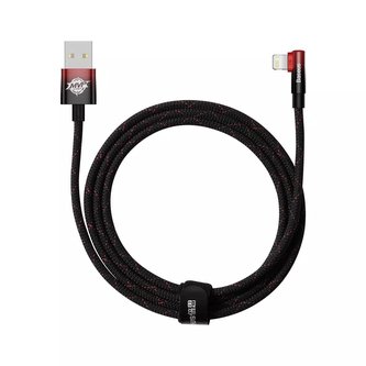 Baseus MVP 2 Koleno kabel s boční USB / Lightning zástrčkou 2m 2,4A červený (CAVP000120)