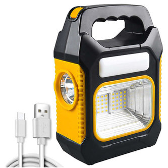 Multifunkční solární svítilna LED COB lampa voděodolná IP65 žlutá