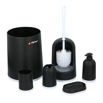 Alpina - bathroom set 6 items (black/white)