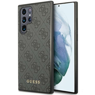 Guess 4G Metal Gold Logo - pouzdro pro Samsung Galaxy S24 Ultra(černé)