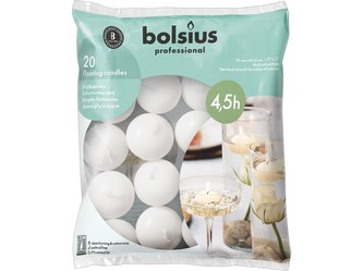 Bolsius Pływające 20 szt. białe świece