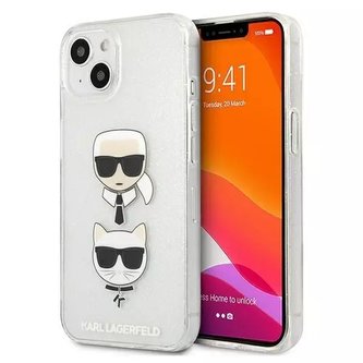Karl Lagerfeld KLHCP13MKCTUGLS iPhone 13 6,1" srebrny/stříbrný pevný obal Glitter Karl`s