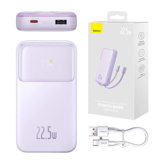 Powerbanka Baseus Comet s kabelem USB-C, 10000 mAh, 22,5 W (fialová)