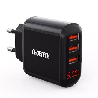 Choetech nabíječka 3x USB 3,4A černá (Q5009-EU)